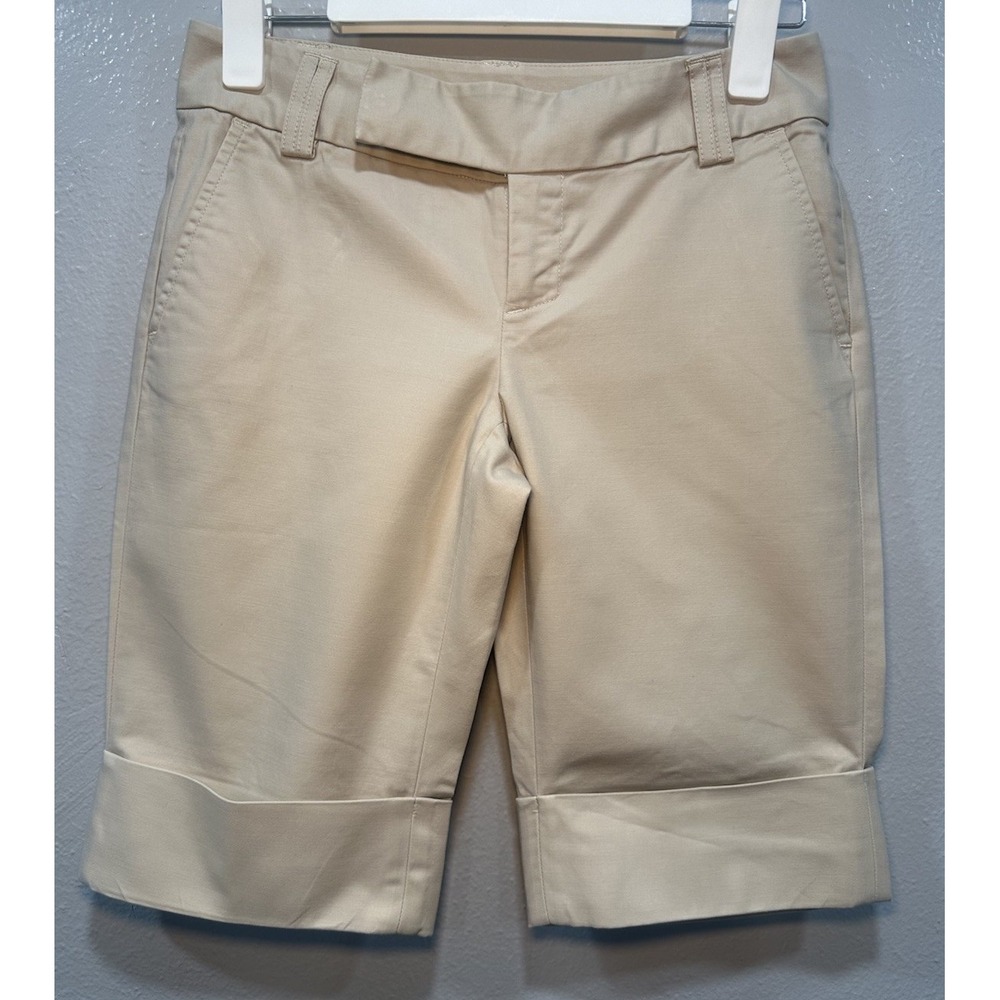 Banana Republic Capri Crop Pants Women's Size Small Khaki 3 Pockets Zip Up